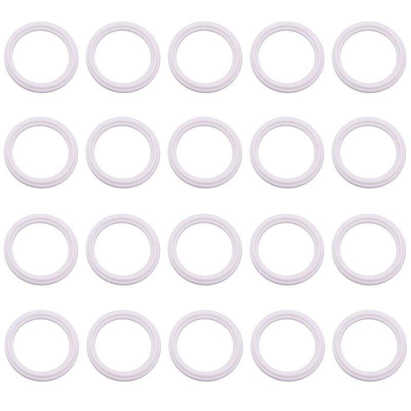 DERNORD Teflon (PTFE) Tri-Clamp Gasket O-ring - 2 Inch Style Fits OD 64MM Sanitary Pipe Weld Ferrule (Pack of 20) - Image 1